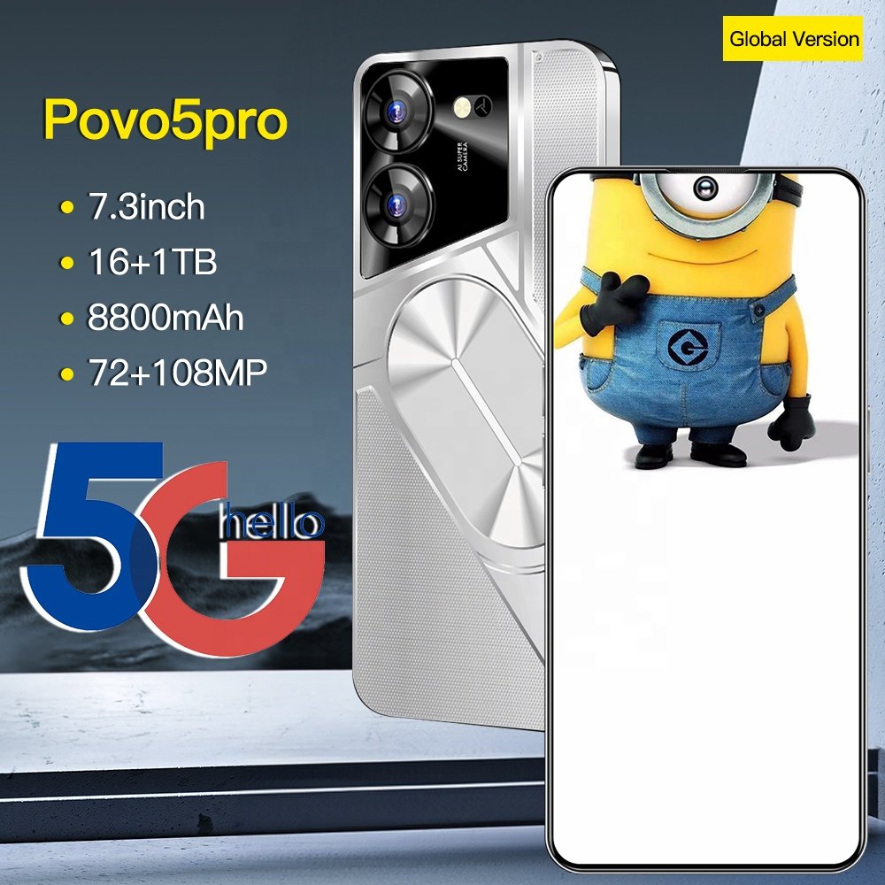 Original New Mobile phones Unlocked 5G smartphone povo 5 pro 16TB+1TB Android 13 Deca Core Dual Card Cellphone